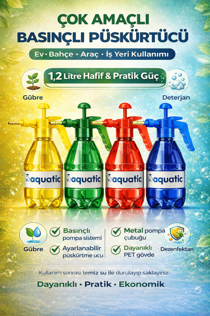 Aquatic 155552 El Tipi Basınçlı Çok Amaçlı Püskürtücü Pompa 1.2 L - Görsel 2