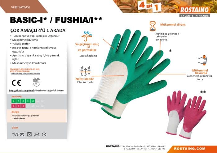 Rostaing FUSHIA-IT08 Çok Amaçlı Eldiven No:8 - M - Görsel 2