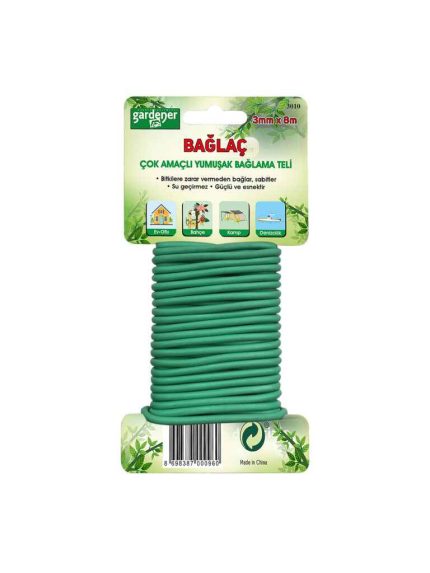 Gardener 3010 Çok Amaçlı Yumuşak Bağlama Teli 3 mm x 8 m
