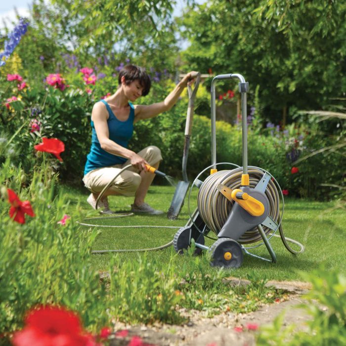 Hozelock 2436H 30 m Hortumlu 60 m Kapasiteli Tekerlekli Metal Hortum Toplama Sarma Araba Seti