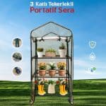 Gardener 16030 3 Katlı Tekerlekli Portatif Bahçe Serası