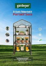 Gardener 16030 3 Katlı Tekerlekli Portatif Bahçe Serası