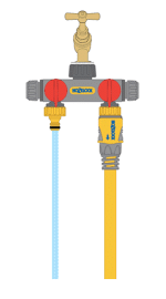 Hozelock 2252H Çift Yönlü Vanalı Musluk Bağlantısı  1/2" - 3/4" - Görsel 6