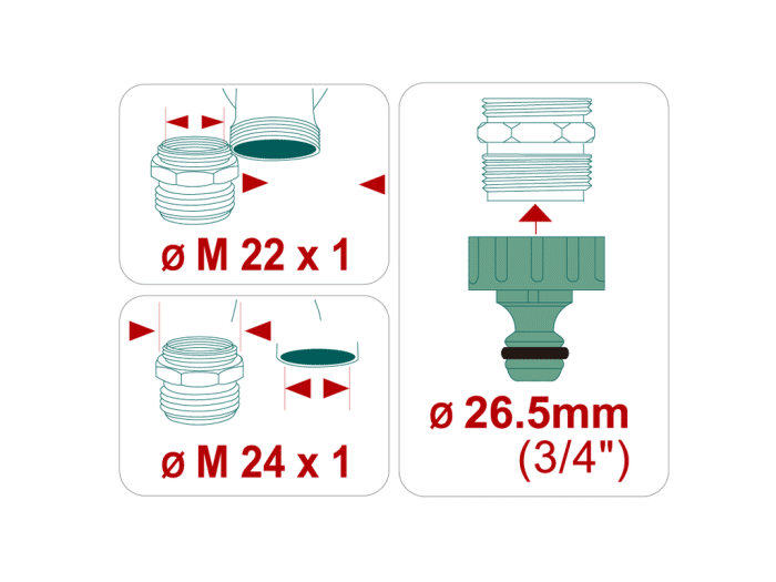 Raco 55304 Erkek ve Dişi Banyo ve Mutfak Bataryaları İçin Musluk Bağlantısı 1/2" - Görsel 3