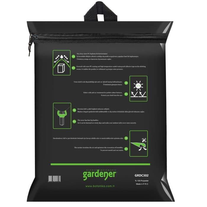 Gardener GRDC302 Masa Takımı / Oturma Grubu Koruma Örtüsü / Kılıfı PE (240 cm x 160 cm x 90 cm) - Görsel 3