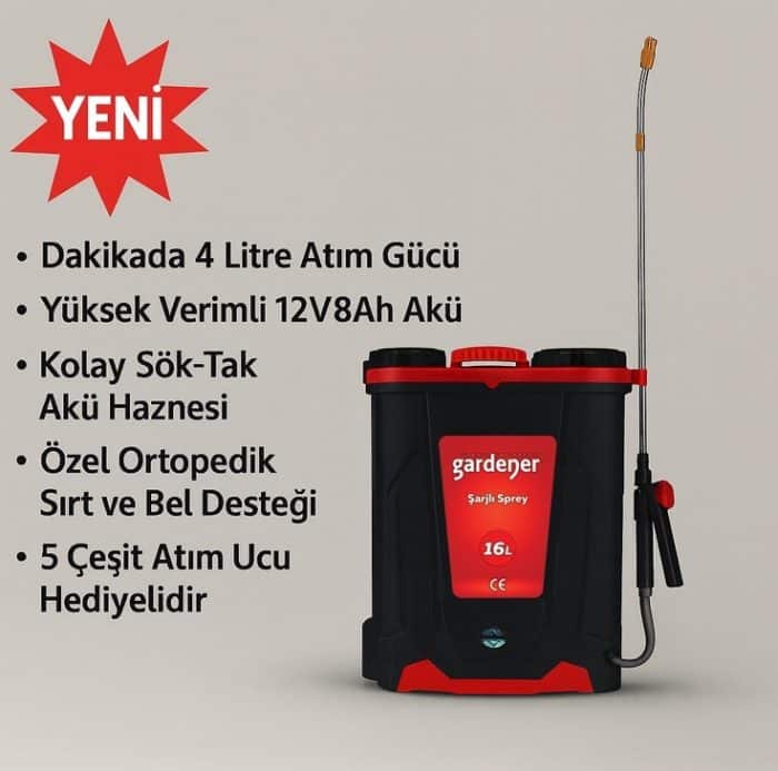 Gardener 165516 Şarjlı (Akülü) Sırt Tipi İlaçlama Pompası 16 Litre - Görsel 2